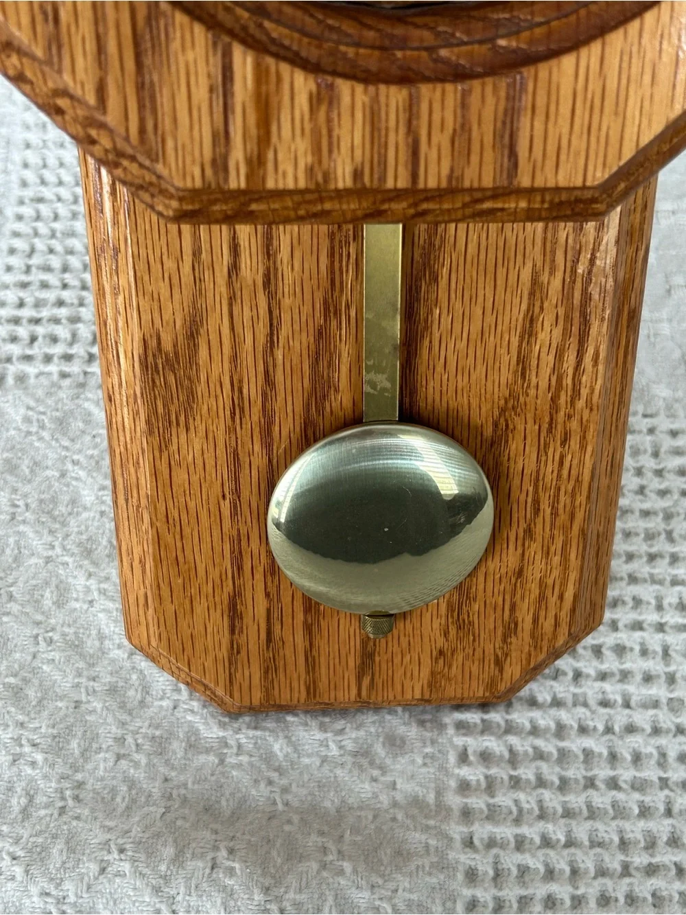 Wooden Wall Clock with Brass Dial - Oak Finish